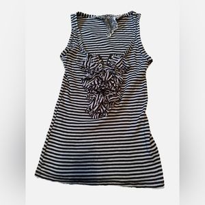 Vintage Zara Distressed striped zipper tank